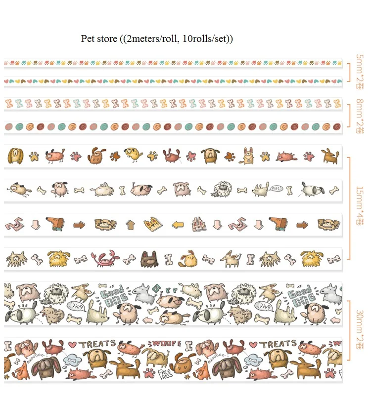 10 рулонов/Набор Kawaii набор декоративного скотча Васи, сделай сам Дневник записная книжка Скрапбукинг наклейки сказочные животные Космос Хэллоуин декоративная лента