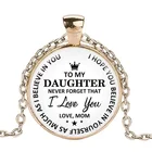 Лидер продаж, модное классическое ожерелье с подвеской в виде кабошон с фото и надписью Love Mom Time Art, подарок на день матери