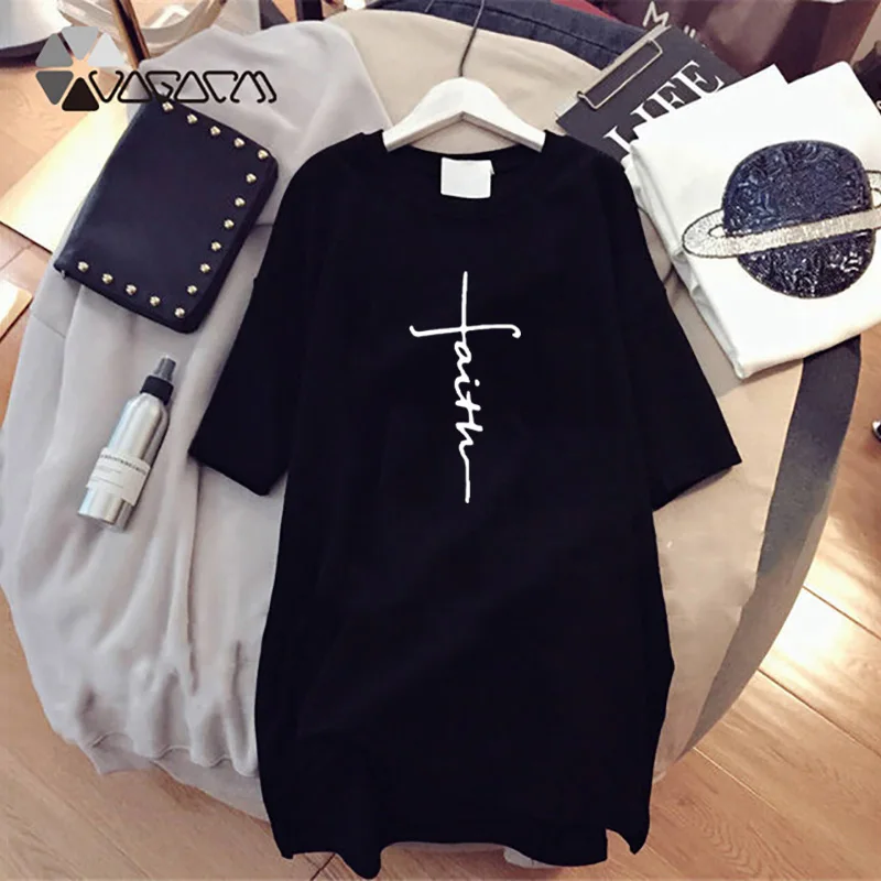 

Elegant Casual Women's Dresses Harajuku Letter Print Loose T-Shirt Dress Korean Short Sleeve Streetwear Solid Robe Sundresses