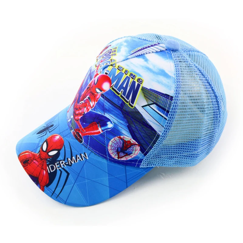 Марвел Шапка для младенца Spiderman для мальчиков и девочек, летняя сетчатая детская бейсболка для детей, солнцезащитная кепка детская визорная, шляпа хип-хопа для малышей, сзади с застежкой.