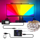 5 в WS2812B USB СВЕТОДИОДНЫЙ светильник 5050 RGB Мечта Цвет окружающего контроллера с питанием Набор для телевизора для ПК экран подсветка светильник 1 м 2 м 3 м 4 м 5 м