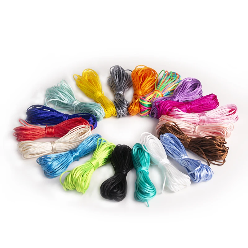 LOFCA-Cuerda de nailon para mordedor, colgante de collar, cuerdas de sat&eacute;n, chupete, Clip, cadena, accesorio, juguete de dentici&oacute;n para beb&eacute;, bricolaje, 20m-4