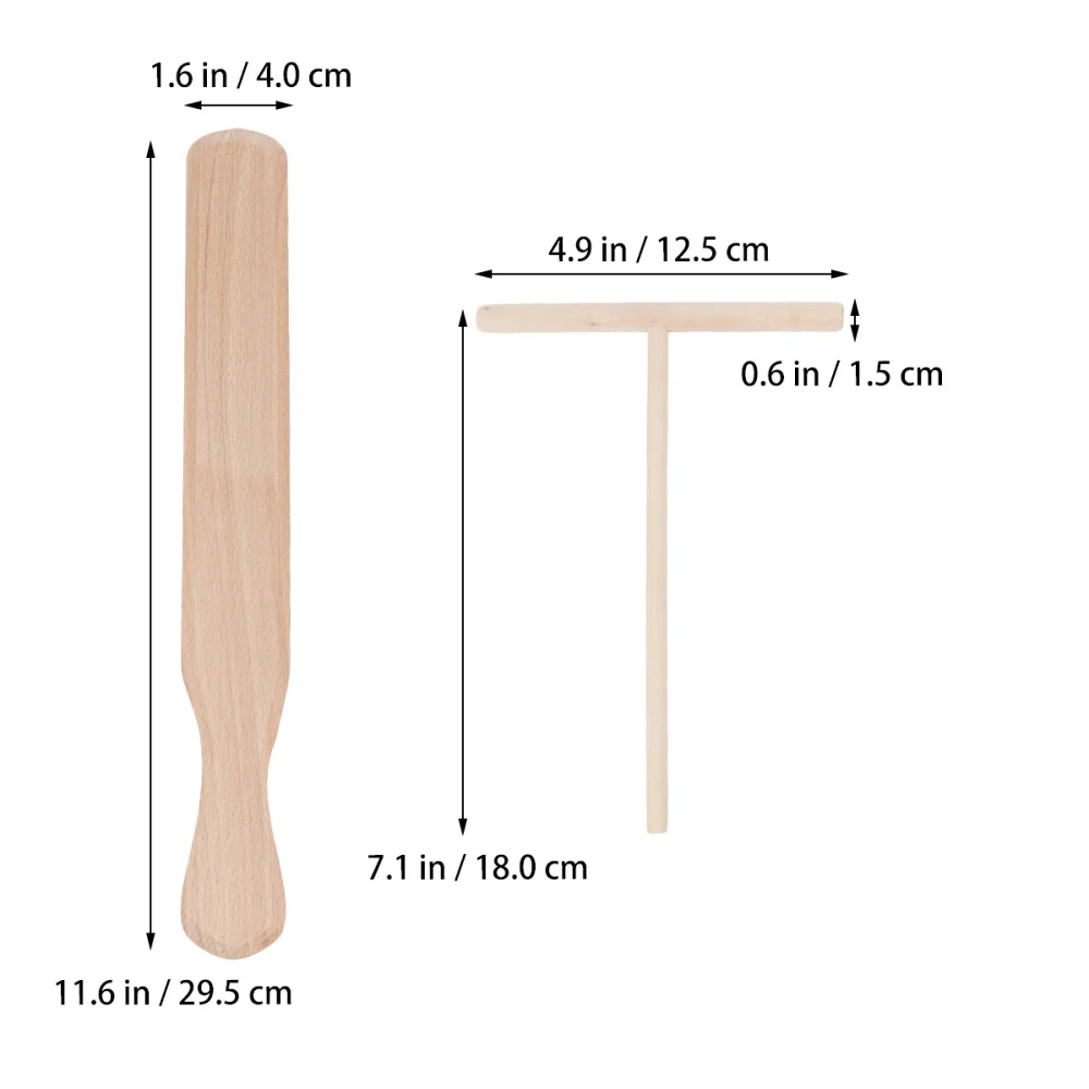 

3 Pcs Crepe Spreader and Spatula Set Wooden Spatula Kit Portable Spatula Turner Spreader Tool Breakfast Maker