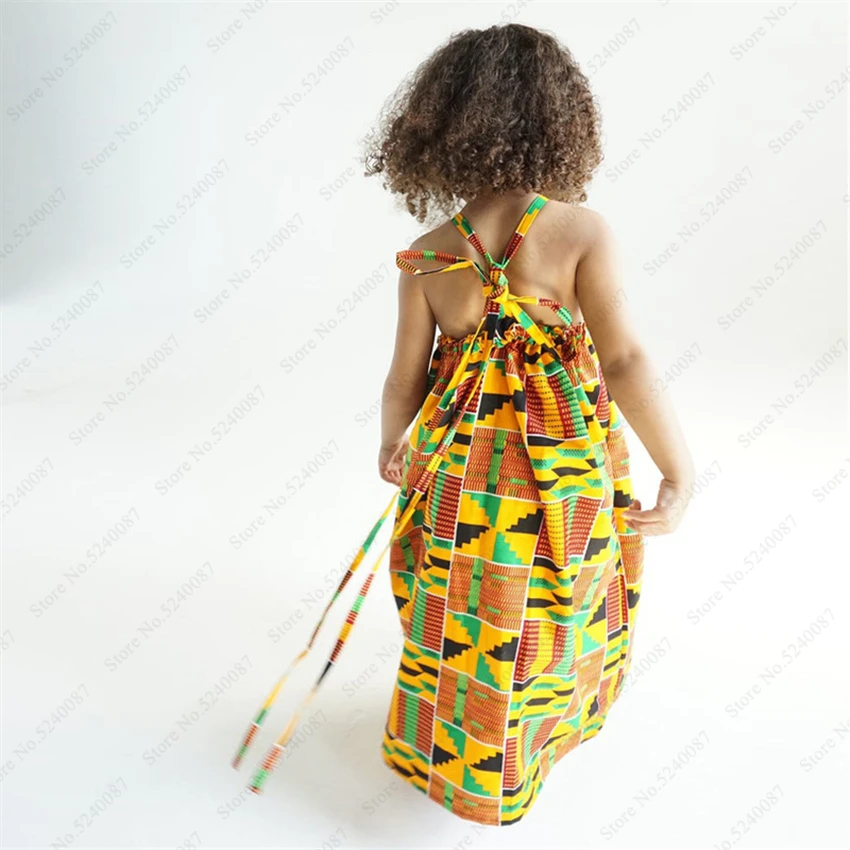 Baby Girls Party Dress African Clothing Children Bazin Riche Dashiki Fashion Dresses Kids Jumpsuit Printed Rompers with Headband |