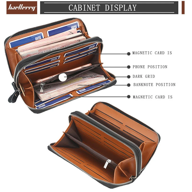 Baellerry Западный бренд кошелек для денег мужской кожаный с карманом монет