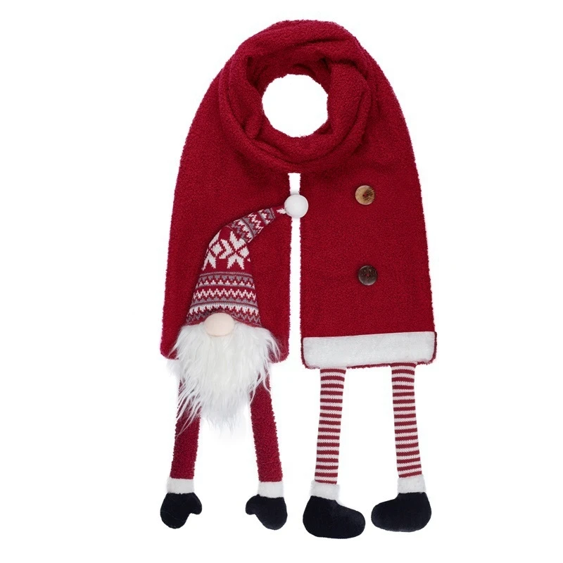 

Christmas Gnome Soft Cashmere Feel Scarf Swedish Tomte Gnome Long Scarves Unisex