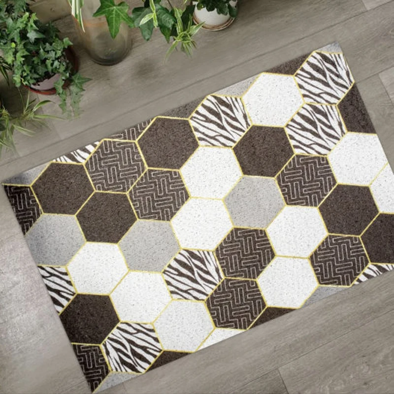 CINLAN Коврики для дома полиградиентный защитный ковер с узором в прихожей 90*120
