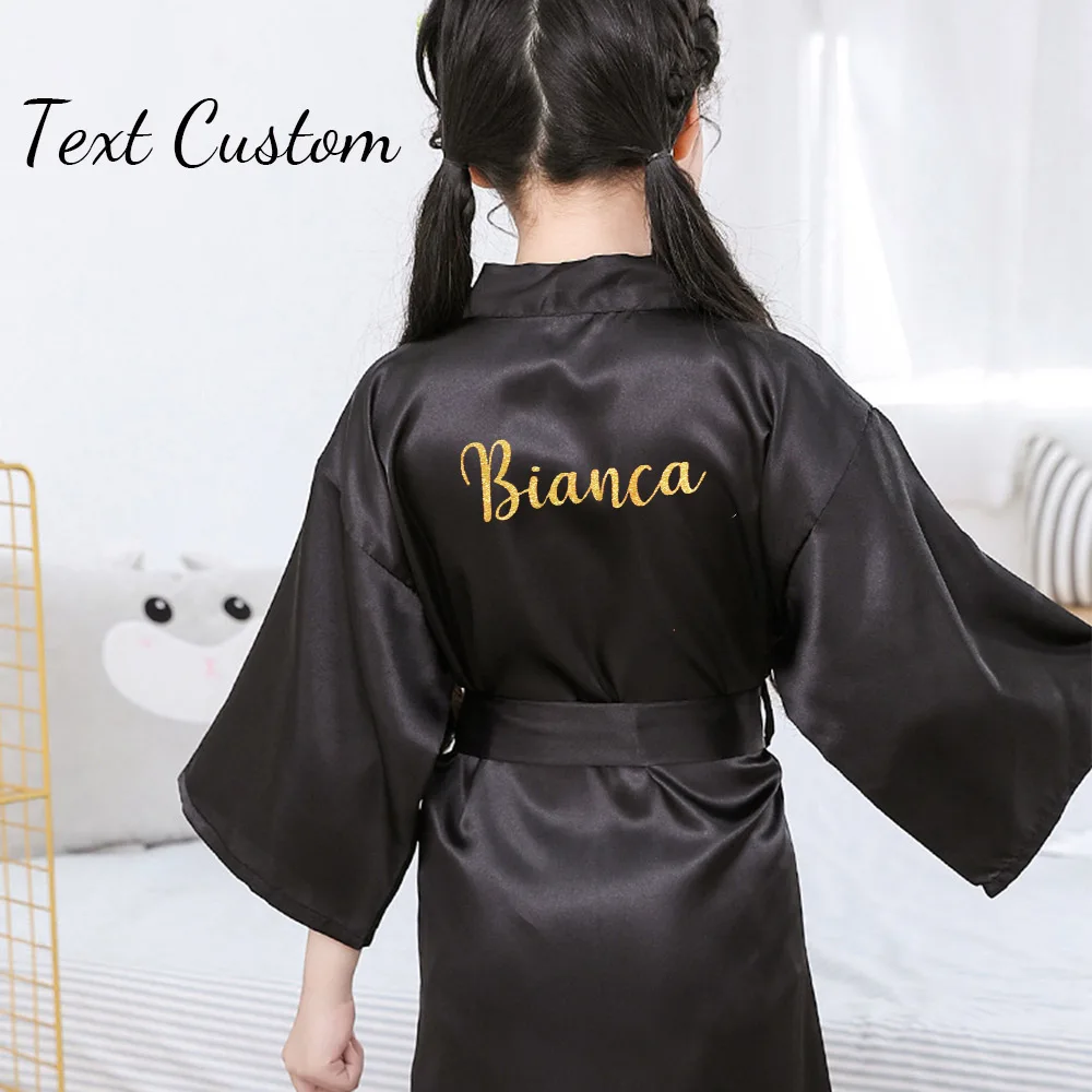 Customized Logo Wedding Date Name Bathrobe Satin Robe For Boy Girls Intimate Lingerie Sleepwear Silk Bridal Gift Casual | Дом и сад