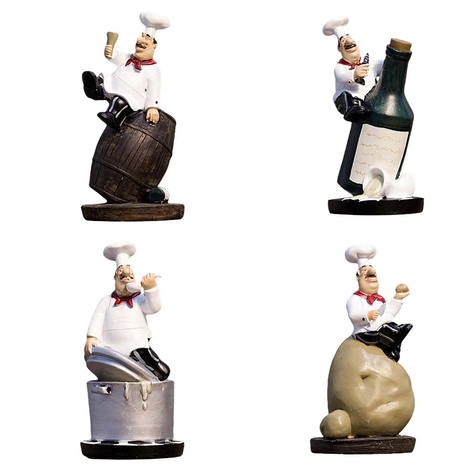 

Chef Shaped DIY Resin Ornament, Non-slip Free-standing Sculpture for Home Decoration