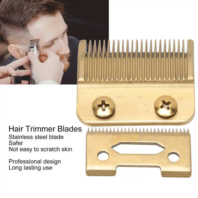 

Hair Trimmer Replacement Blades Stainless Steel 2 Holes Clipper Blades Barbershop Styling Hairdressing Tool Accessories