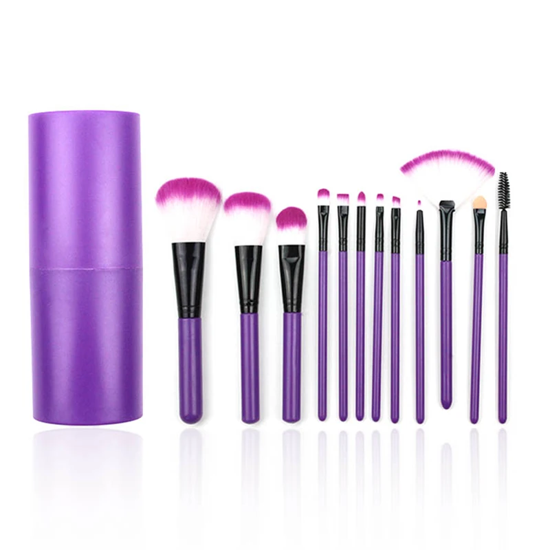 Набор кистей для макияжа 12 шт. нанесения теней пудры подводки глаз с ресницами