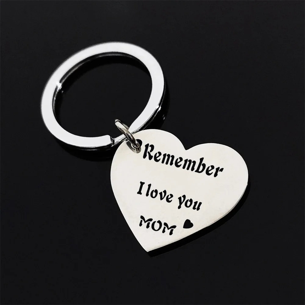 2021 Mother's Day Keychain Heart Shaped Stainless Steel Gifts for Mom More than 10 Customizable
