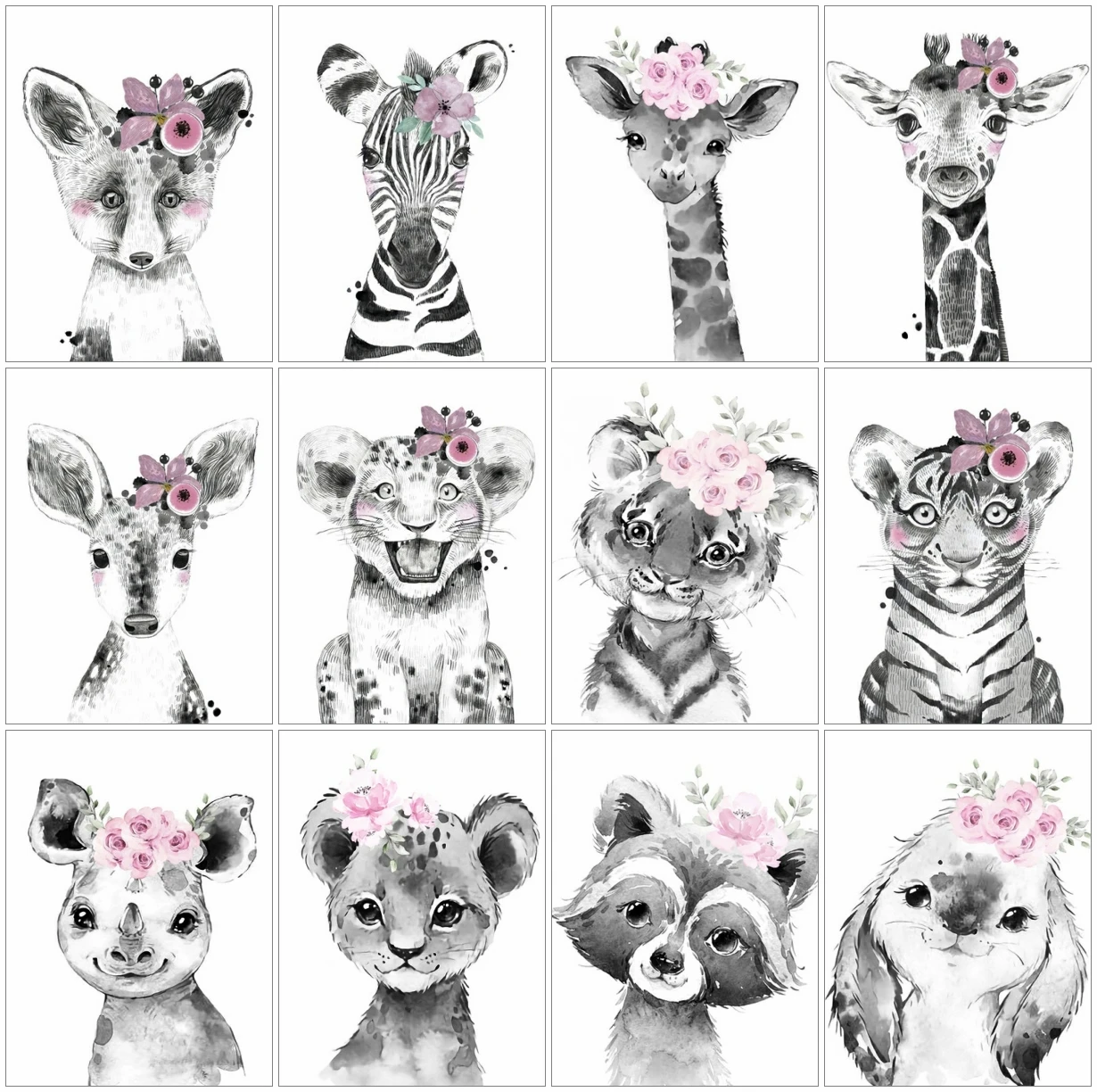 

AZQSD алмазная живопись тигр кролик лиса медведь вышивка крестиком Алмазная вышивка животные мозаика Стразы ручной работы домашний декор