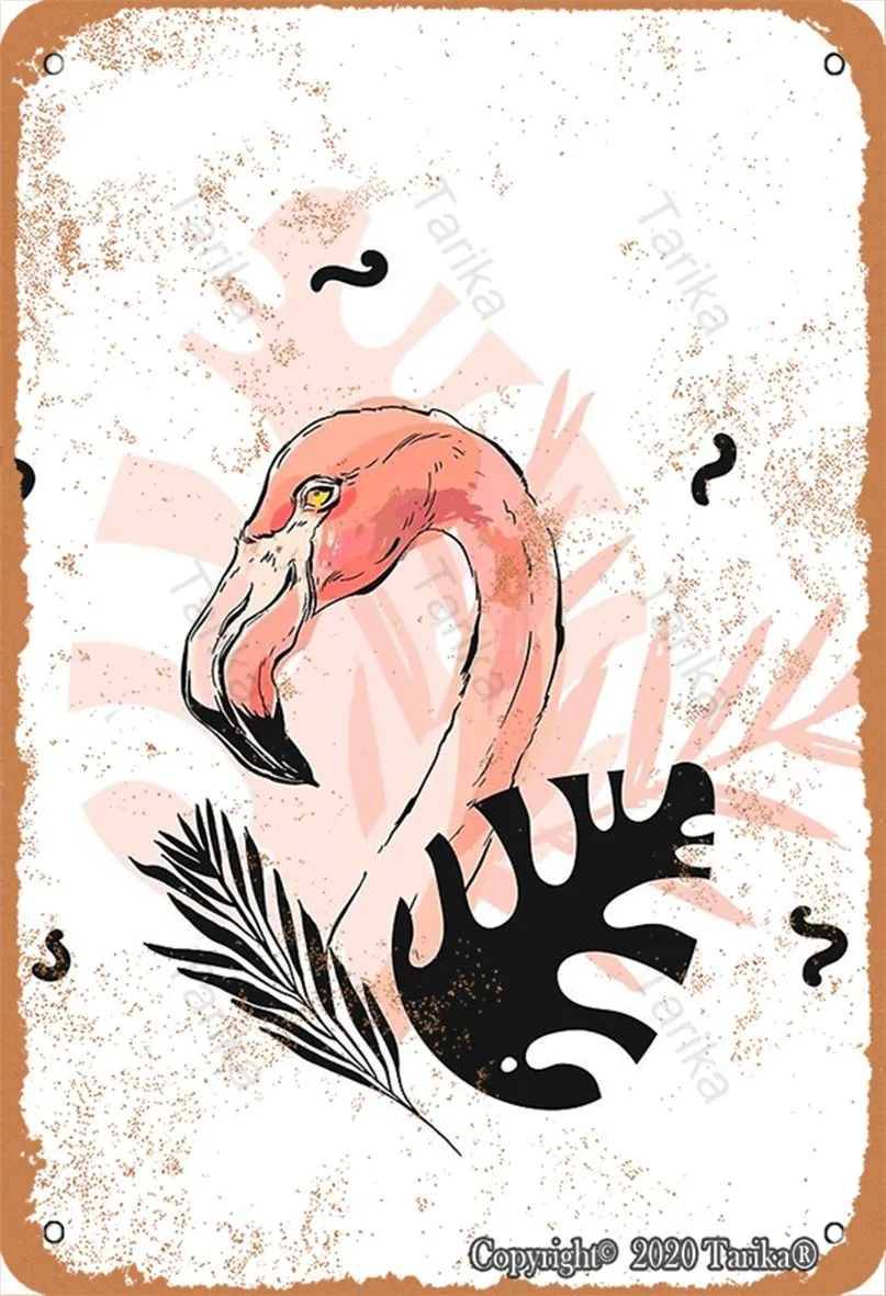 

ART FLAMINGO TIN SIGN
