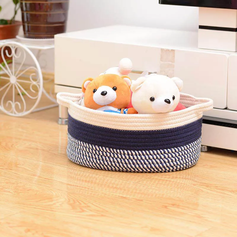 Корзина для хранения веревки из хлопка детей большой маленький корзина грязного