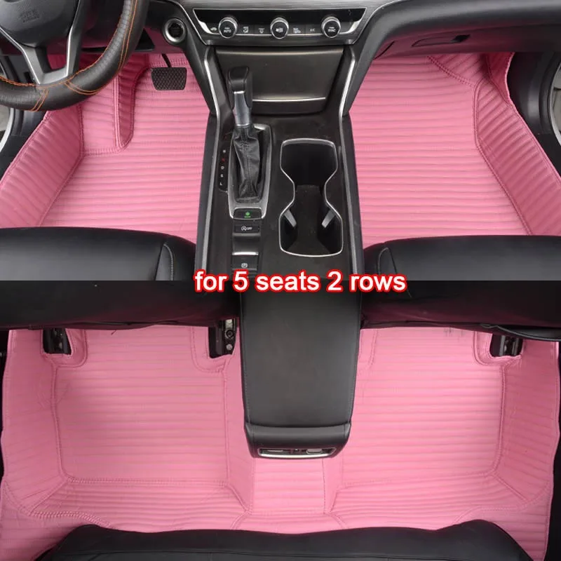 pink 2 rows KADULEE изготовленный на заказ автомобильный коврик для Mazda 3 cx3 5 6 8 CX-5 CX-7 MX-5 CX-9 CX-4 atenza коврики стайлинга автомобилей, автомобильные аксессуары - Название цвета: pink 2 rows