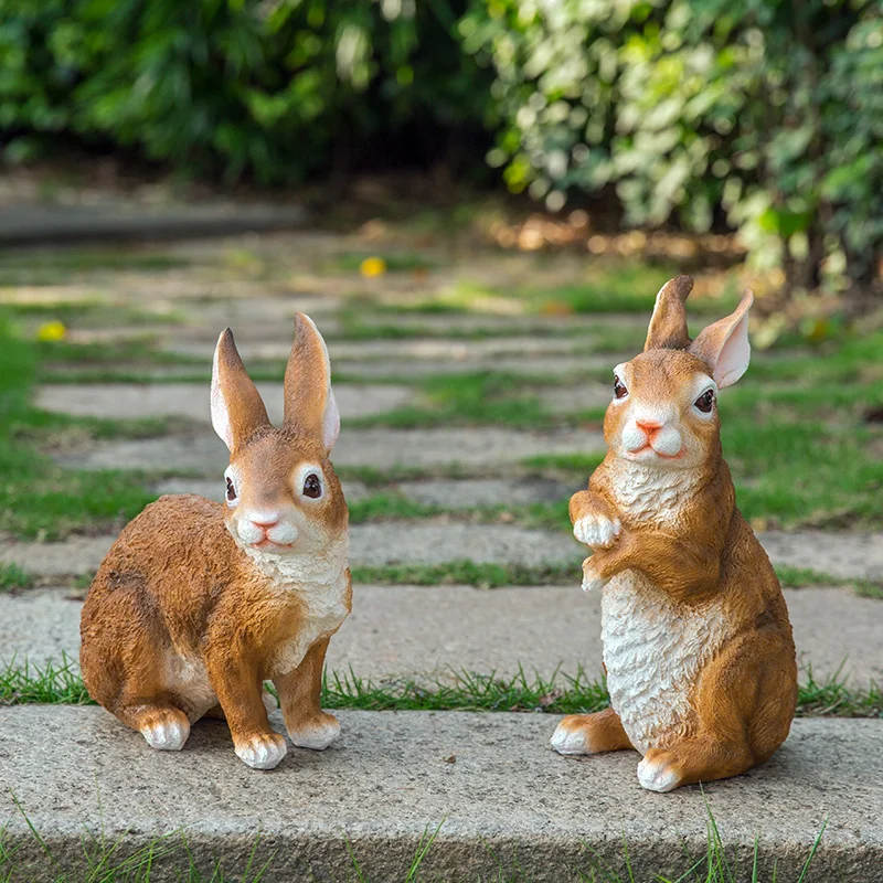 

creative simulation rabbit resin crafts animal cute cartoon bunny outdoor flower gardening decoration ornaments home decoration