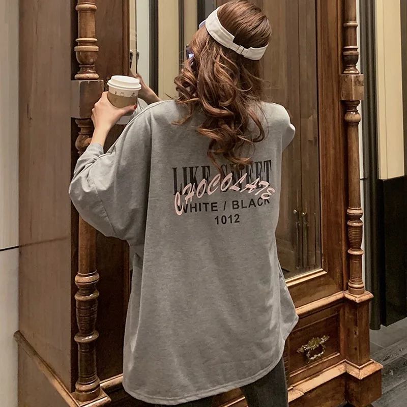 

summer women plus size korea style tshirts long sleeve high streetwear hip hop letter tees fashion tide oversize 9XL 10XL tops