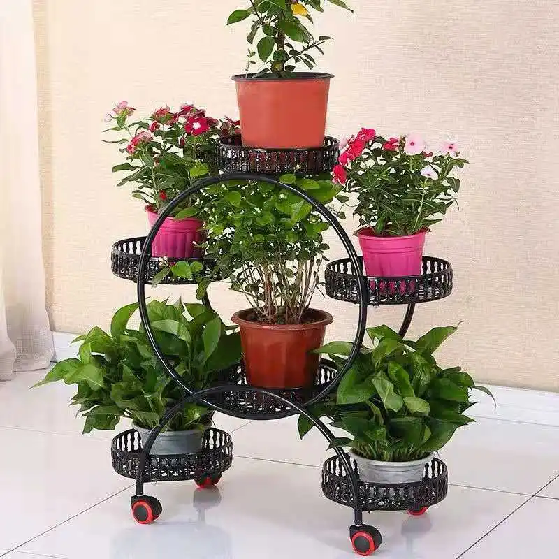 Цветочная консоль рамка для цветочного горшка кованые железные шкивы гостиной