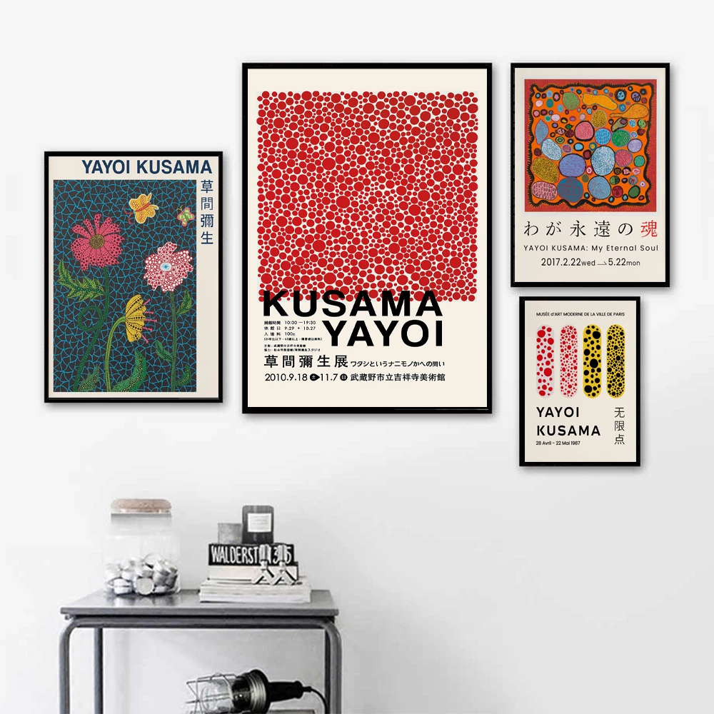 

Yayoi Kusama Exhibition - Japanese Artist Posters and Prints, Abstract Art Canvas Paintings, Modern Home Wall Decoration Museum