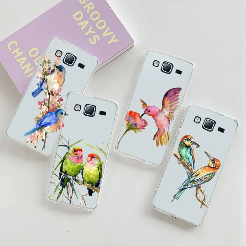 

0 Watercolor Birds cute Phone Case Transparent For Samsung Galaxy A S 8 9 10 12 20 21 40 50 52 51 70 71 2019 fe 5g ultra plus