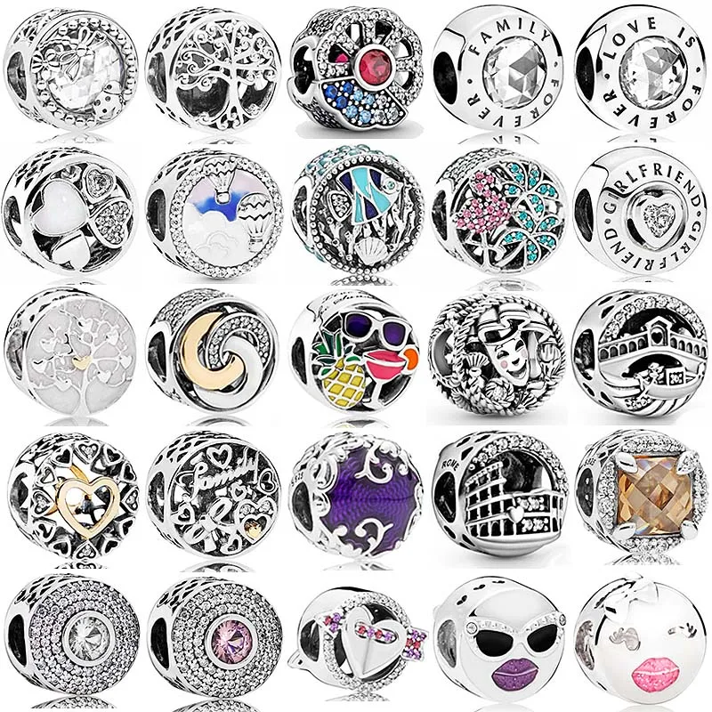 

925 Sterling Silver Charm Family Love Is Forever Heart Radiant Splendour Grains Of Energy Bead Fit Popular Bracelet DIY Jewelry
