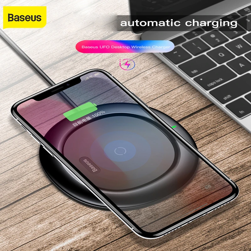 Беспроводное зарядное устройство Baseus 10 Вт QI быстрое для iphone беспроводное iPhone X