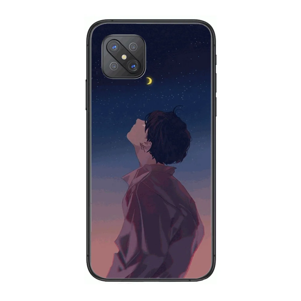 

laity Fashion Phone Case cover For OPPO A91 9 83 79 92s 5 F9 A7X Reno2 Realme6pro 5 black tpu cell cover
