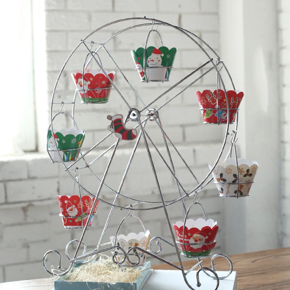 Металлическая подставка для кексов Transhome колесо обозрения с 8 чашками торта