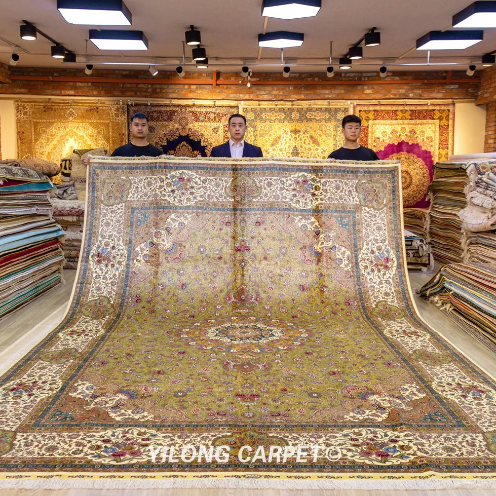 YILONG 10 'x 14' большой шелковый ковер ручной работы для гостиной восточный
