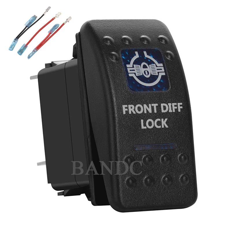 

FRONT DIFF LOCK 5Pins On-Off SPST Blue Led Toggle Switch for ARB/Carling/NARVA 4x4 Style，12V 20A 24V 10A，Jumper Wires Set