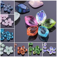 10pcs 13 5x9 5mm flora petal shape crystal lampwork glass loose top drilled pendants beads for jewelry making diy flower