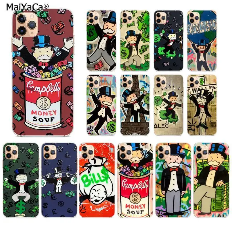 

MaiYaCa Cartoon Dollar Monopoly Bling Cute Phone Case for iphone 13 11 pro XS MAX 8 7 6 6S Plus X 5S SE 2020 XR fundas