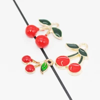 20pcspack 3 style cherry enamel charm pendant jewelry findings fashion fruit charms handmade necklace accessories