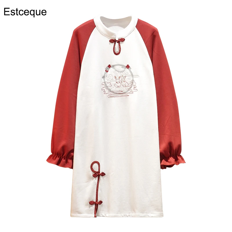 

2020 autumn Han elements skirt elegant antique cheongsam cotton skirt vintage plus size L XL 2XL 3XL 4XL for women skirts