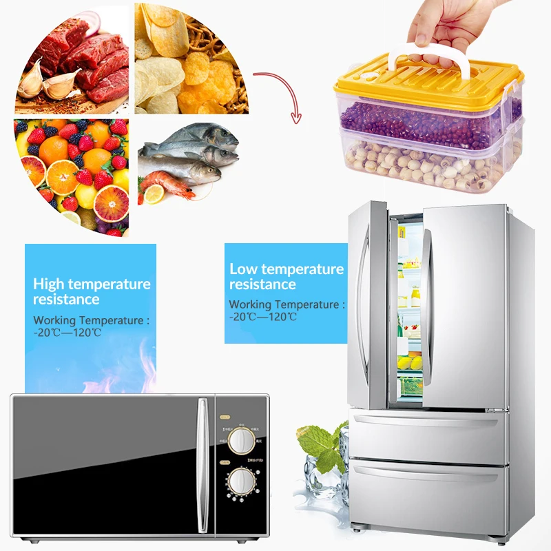 Konco холодильник Microwavable свежий хранения коробка анти-перекрестный вкус портативный яйцо овощи фрукты коробка для хранения еды