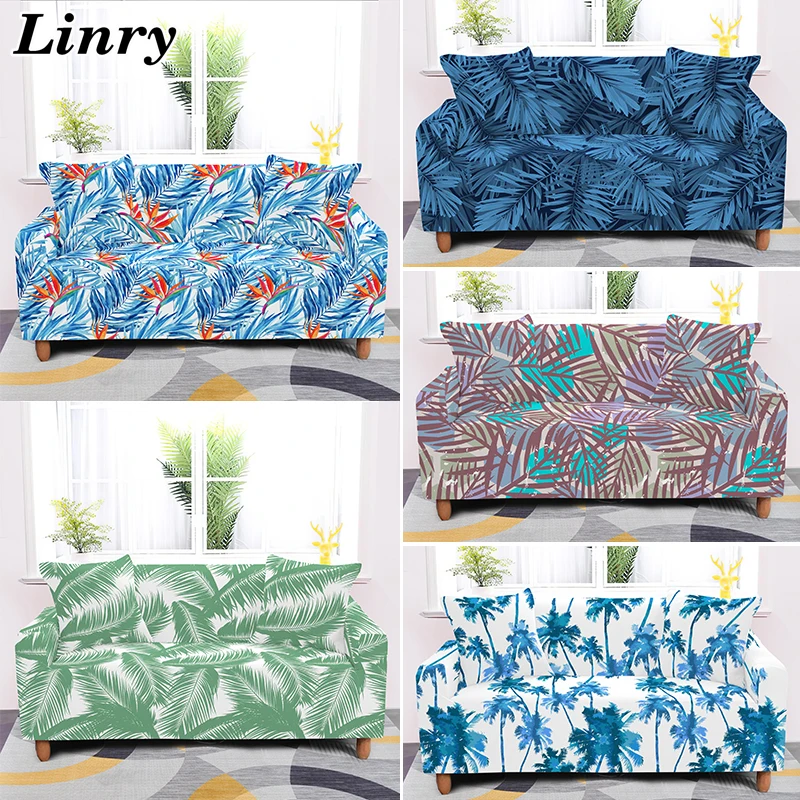 

Tropical Leave Printed Elastic Sofa Cover For Living Room Lounge Sectional Couch Cover Corner Sofa Slipcover 1/2/3/4 Seaters