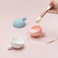 silicone makeup brush cleaner bowl foundation makeup brush scrubber board pad make up washing brush gel cleaning mat hand tools