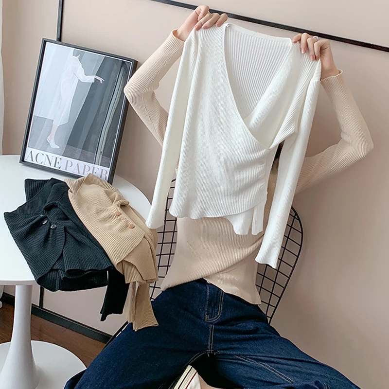 

BETHQUENOY Woman Sweater Elegant Women Clothes V-Neck Sweaters Pull Femme Vrouw Jersey Mujer Invierno 2020 Winter Truien Dames