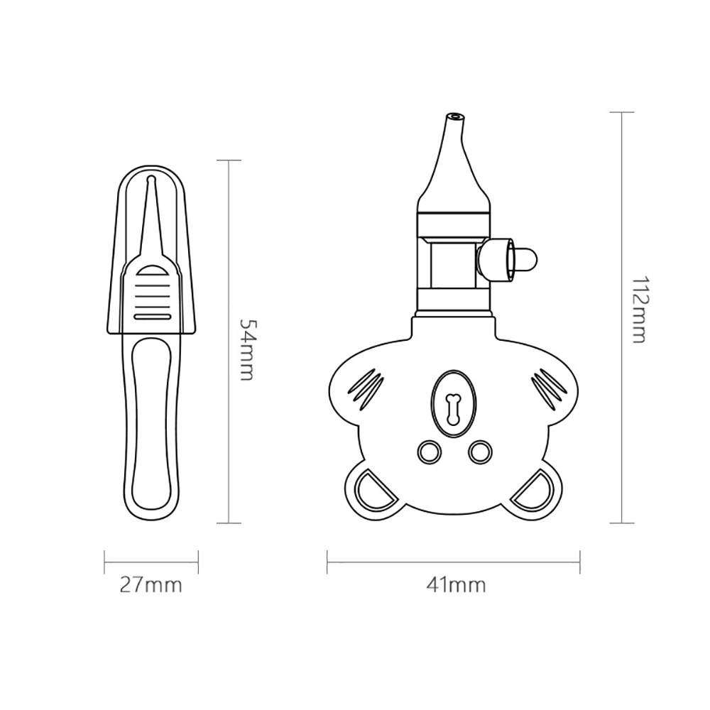 

Nose Cleaner Cute Bear Head Pattern Baby Nasal Absorber non-toxic Soft silicone tip cute cartoon appearance