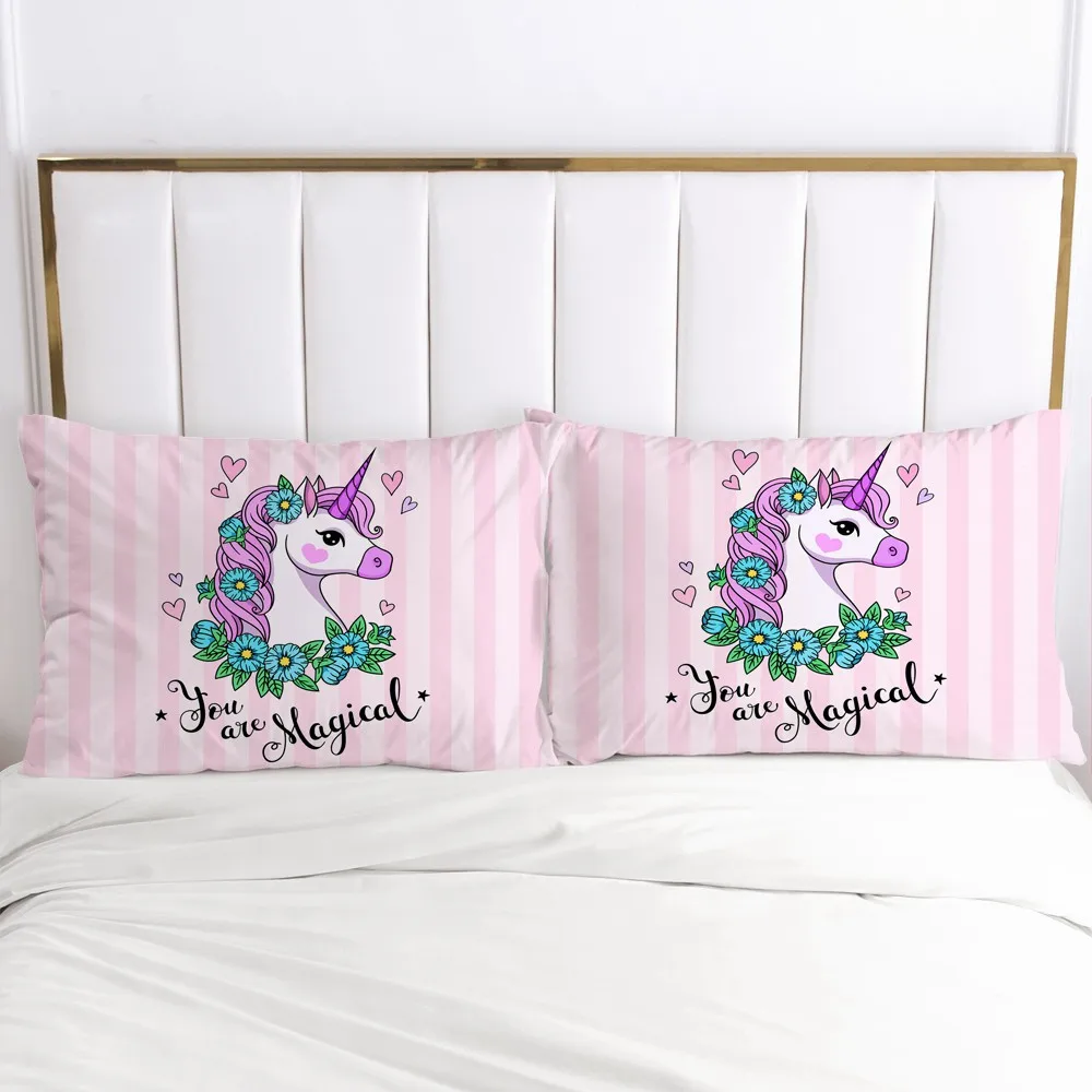 

Чехол для подушки 45x4 5/70x7 0/80x8 0/65x6 5/50x75,3D HD чехол для подушки под заказ, декоративная наволочка для подушки Постельное белье Розовый Единорог, Прямая поставка