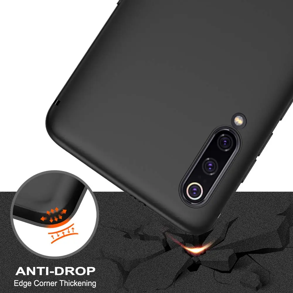 Для Xiaomi Mi 9 Lite 9T Pro SE RedMi Note 8 8A 7A 7 K20 Чехол черный ТПУ чехол для телефона Матовая