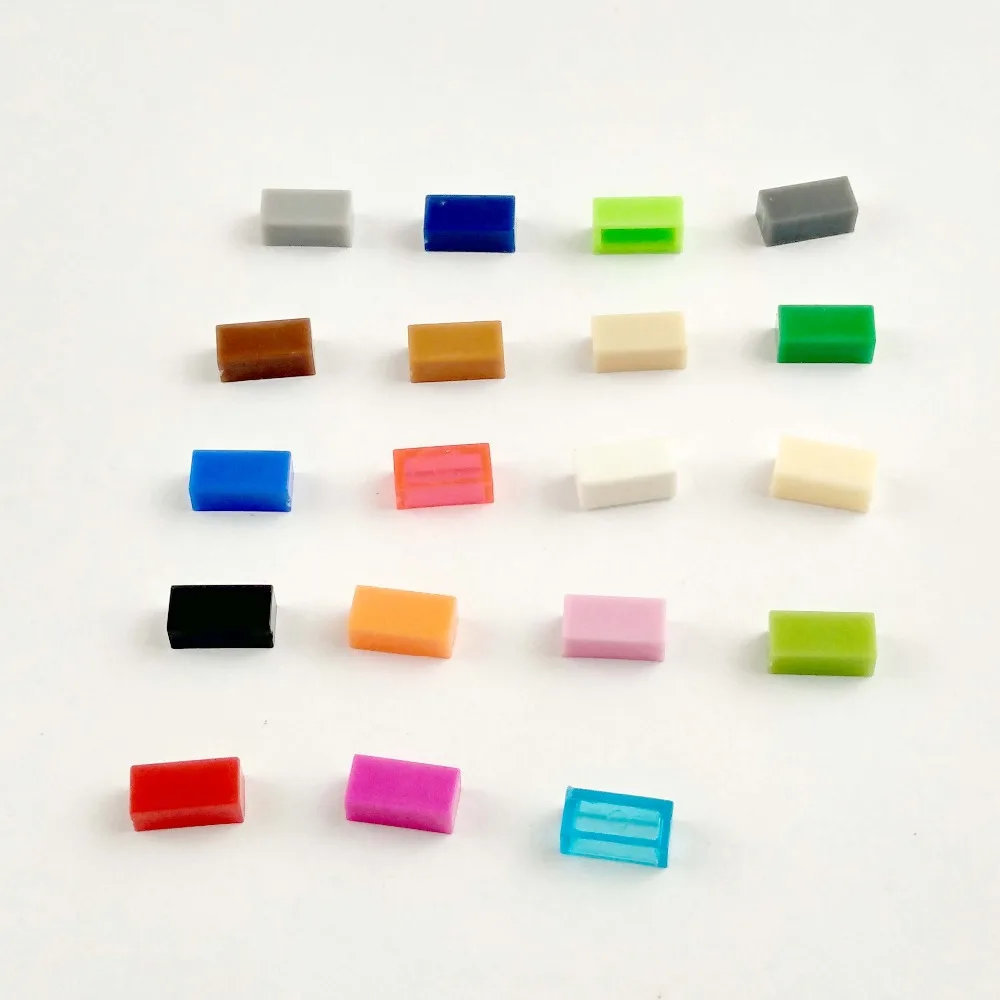 21000 шт./лот Kennie mini NO.3069 объемные цветные детали плоская плитка 1X2 частицы