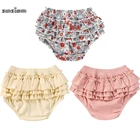 Шорты для новорожденных SUNSIOM, шорты с цветочным рисунком и оборками, одежда для маленьких девочек 0-24 месяцев