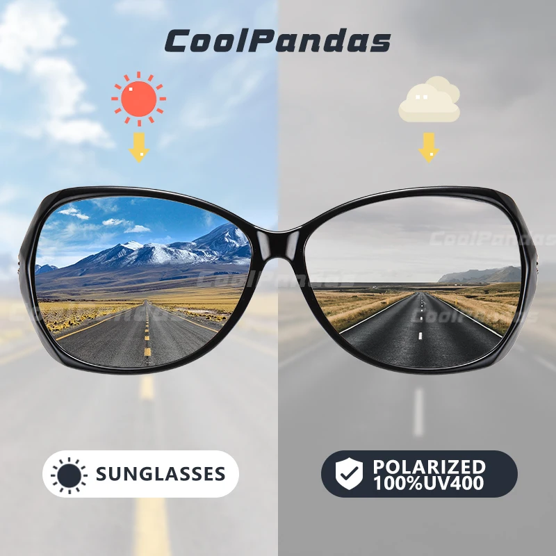 Фотохромные Солнцезащитные очки женские поляризационные пластиковые винтажные