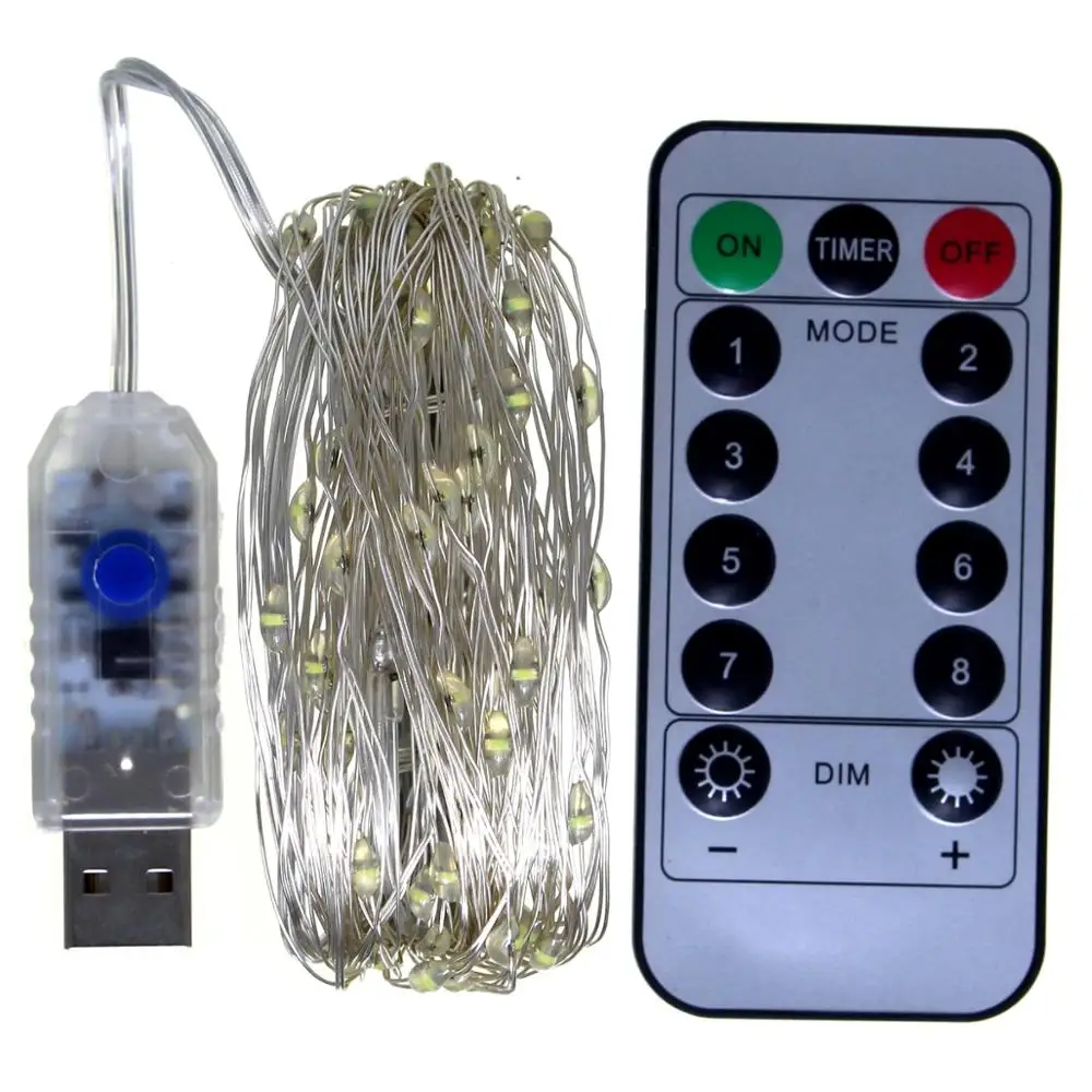 Remote Control Fairy Lights Copper Wire Timer LED String Garland Christmas Decoration USB Battery Powered 5/10/20M | Лампы и освещение