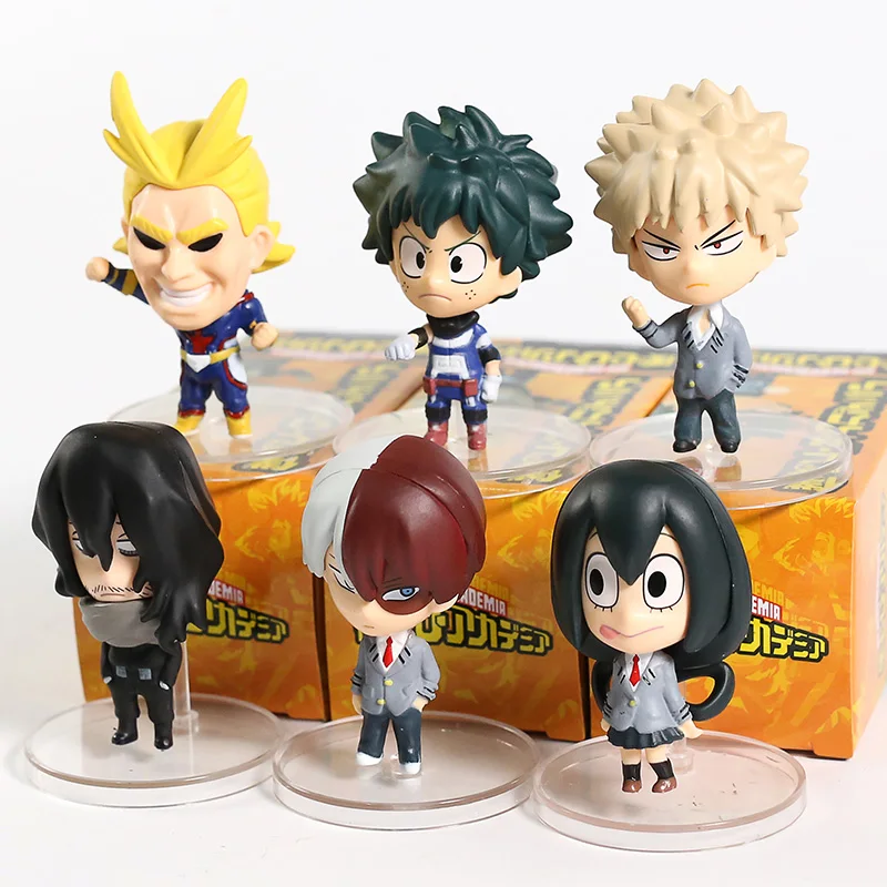 My Hero Academy Midoriya Izuku Bakugou Katsuki Todoroki Shoto All Might Ochaco Uraraka Asui Tsuyu Figures Toys Set