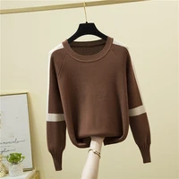 2022 sweater women autumn winter long sleeve top korean casual loose o neck pull femme knitted pullover women sueters de mujer