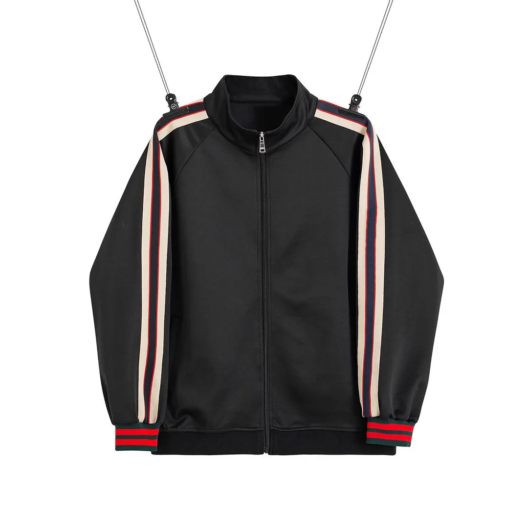 

2021 Autumn Men's Jacket Webbing Stitching Decorative Sports Jacket Simple And Versatile Casual Style High-Quality Couple Models