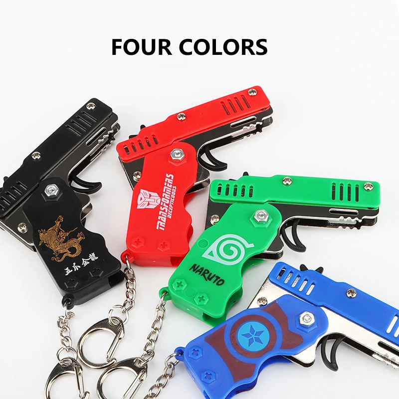 Металлический Игрушечный мини-пистолет складной в качестве кольца для ключей